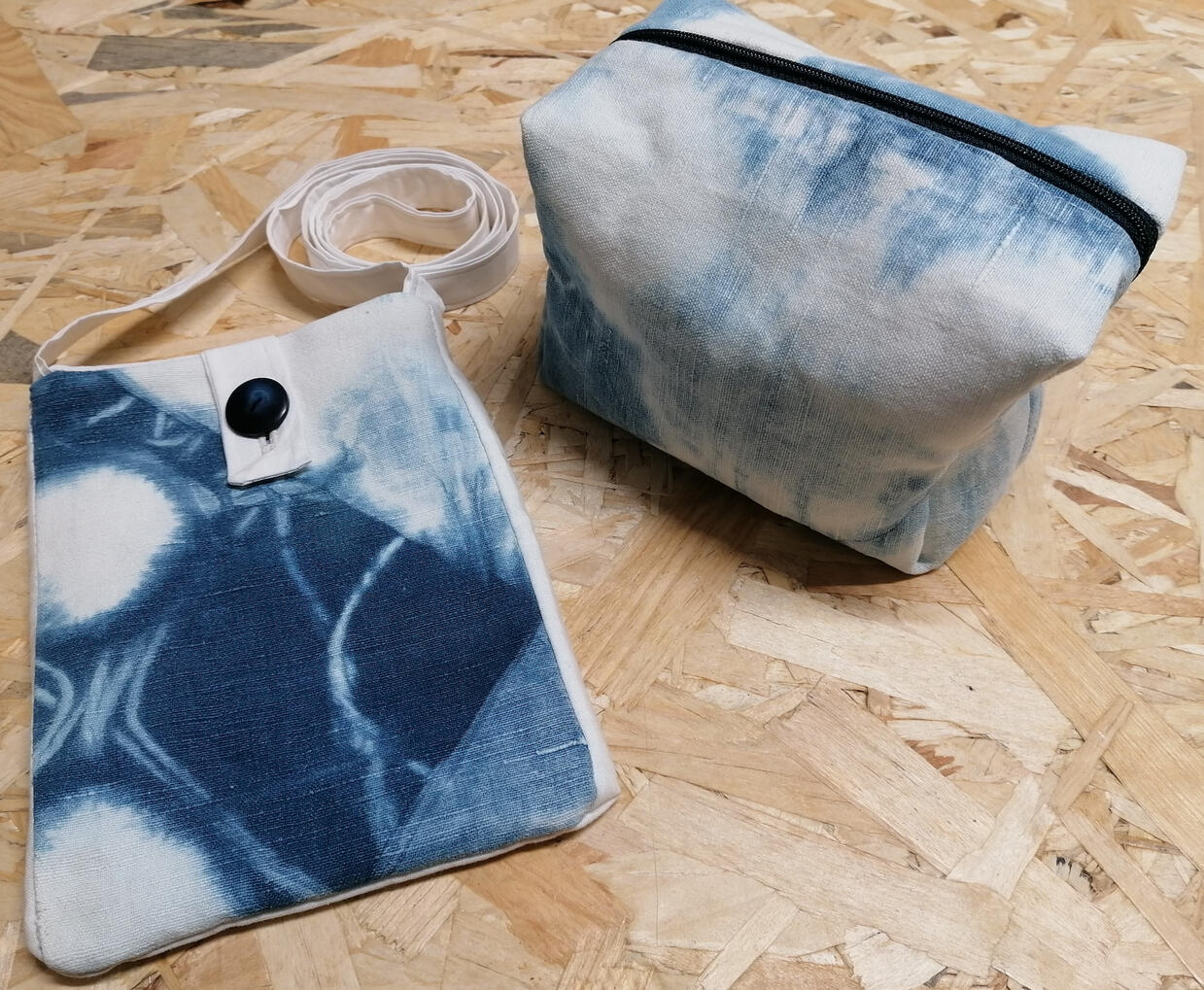 Handprinted with Indigo and shiburi technique