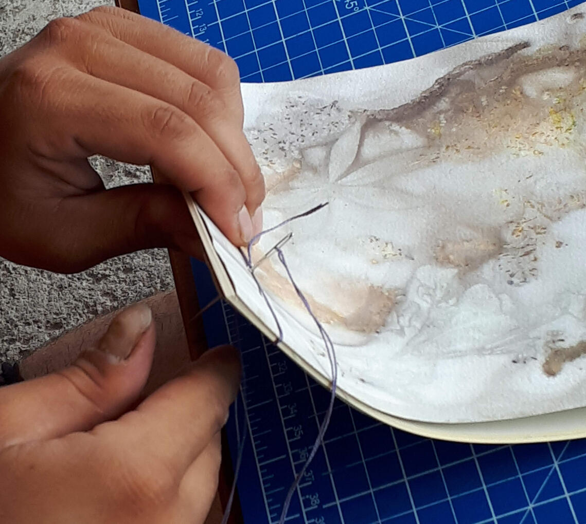 Eco-printed hand-bound notebook workshop